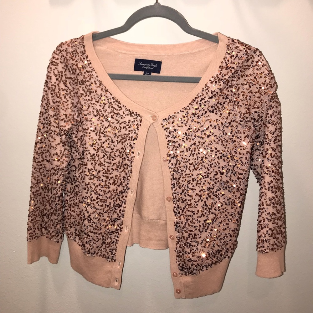 American Eagle Rose gold cardigan
